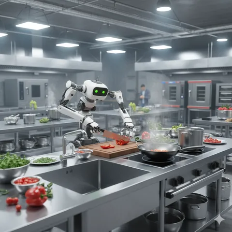 Community research space with plants, robots, and people observing trials